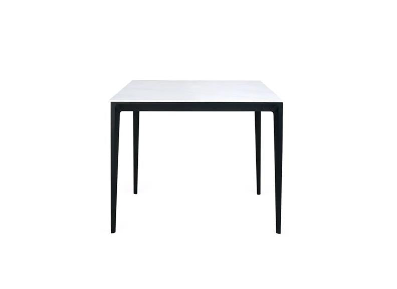 Miami Rectangular White Dining Table - end