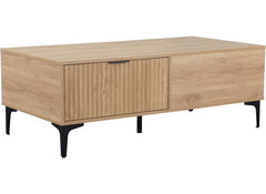 Miami Oak Coffee Table– Oak Effect Occasional Storage Table With Black Legs – Modern Living Furniture