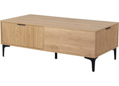 Miami Oak Coffee Table– Oak Effect Occasional Storage Table With Black Legs – Modern Living Furniture