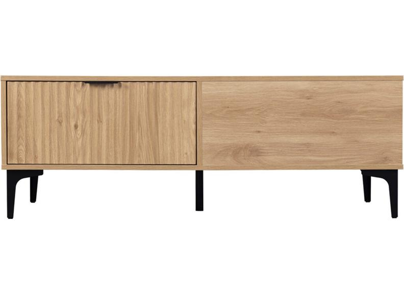 Miami Oak TV Stand – Oak Effect Occasional TV Table With Black Legs – Modern Living Furniture