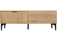 Miami Oak TV Stand – Oak Effect Occasional TV Table With Black Legs – Modern Living Furniture