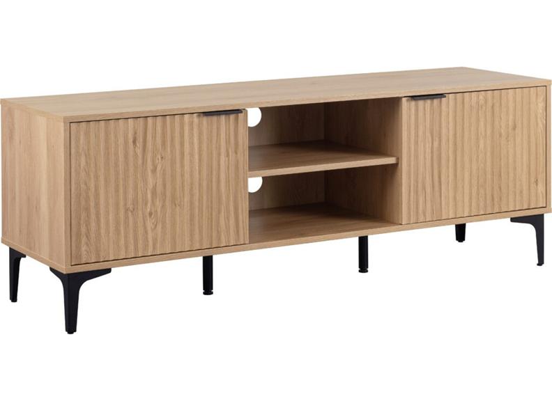Miami Oak TV Stand – Oak Effect Occasional TV Table With Black Legs – Modern Living Furniture