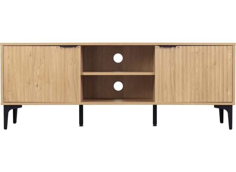 Miami Oak TV Stand – Oak Effect Occasional TV Table With Black Legs – Modern Living Furniture