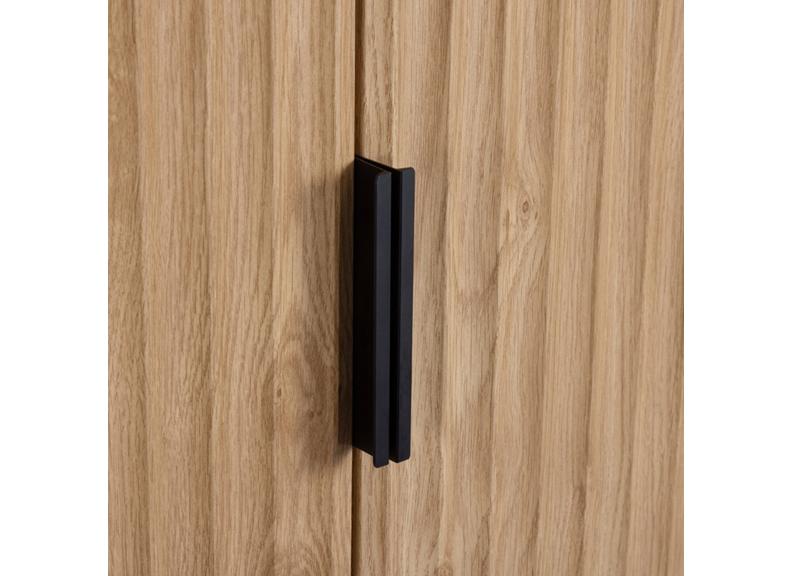 Miami Oak Two Door Wardrobe – Oak Effect Bedroom Wardrobe with Black Legs – Modern Bedroom Furniture