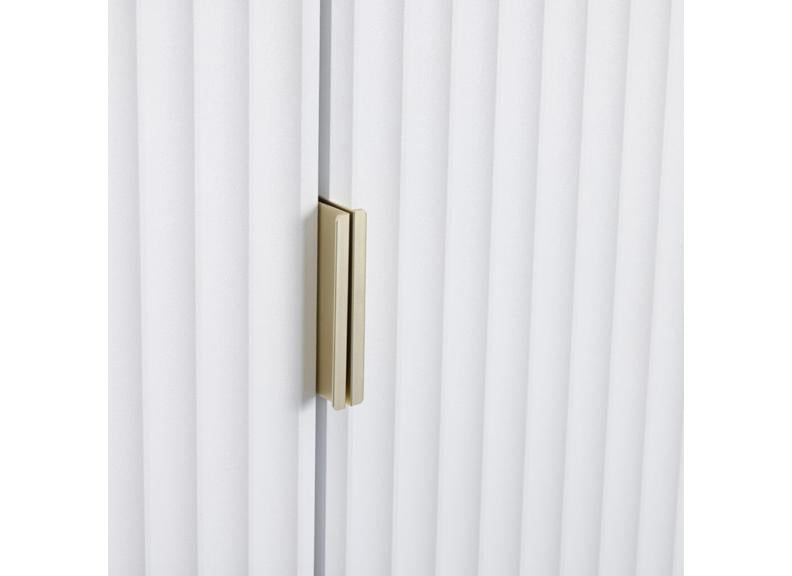 Miami White Two Door Wardrobe – White Lacquered Bedroom Wardrobe with Gold Legs – Modern Bedroom Furniture