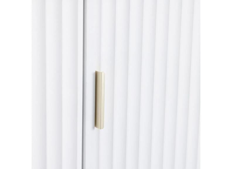 Miami White Three Door Wardrobe – White Lacquered Bedroom Wardrobe with Black Legs – Modern Bedroom Furniture
