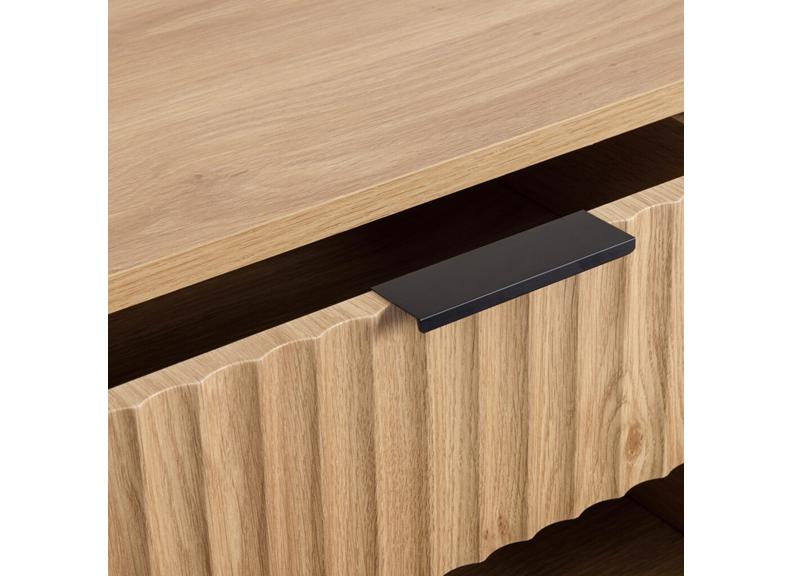 Miami Oak Three Drawer Bedside – Oak Effect Bedside With Black Legs – Modern Bedside Furniture