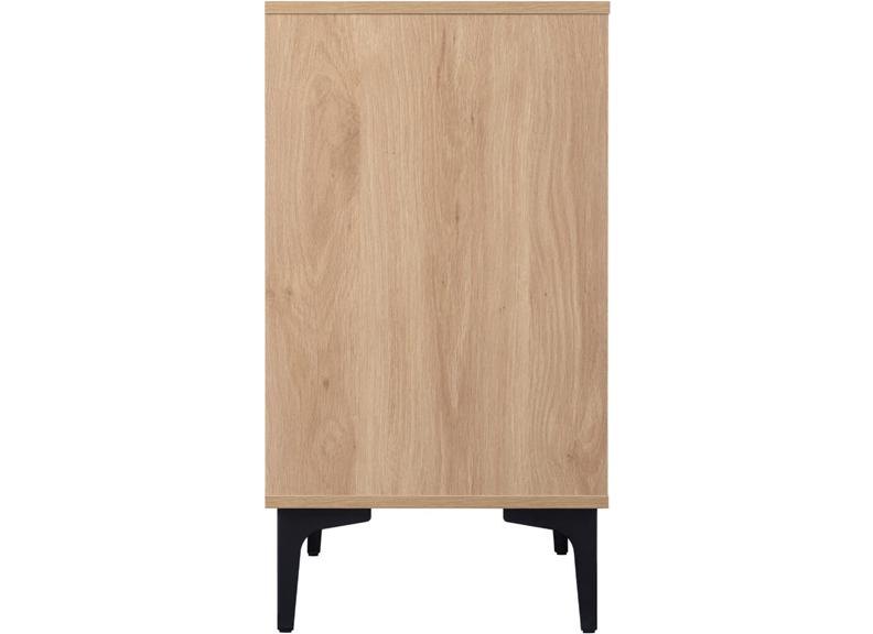 Miami Oak Three Drawer Bedroom Chest – Oak Effect Bedroom Storage With Black Legs – Modern Bedside Furniture