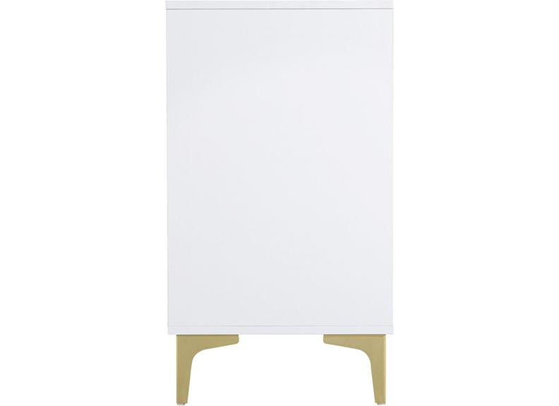 Miami White Three Drawer Bedroom Chest – White Bedroom Storage With Gold Legs – Modern Bedside Furniture