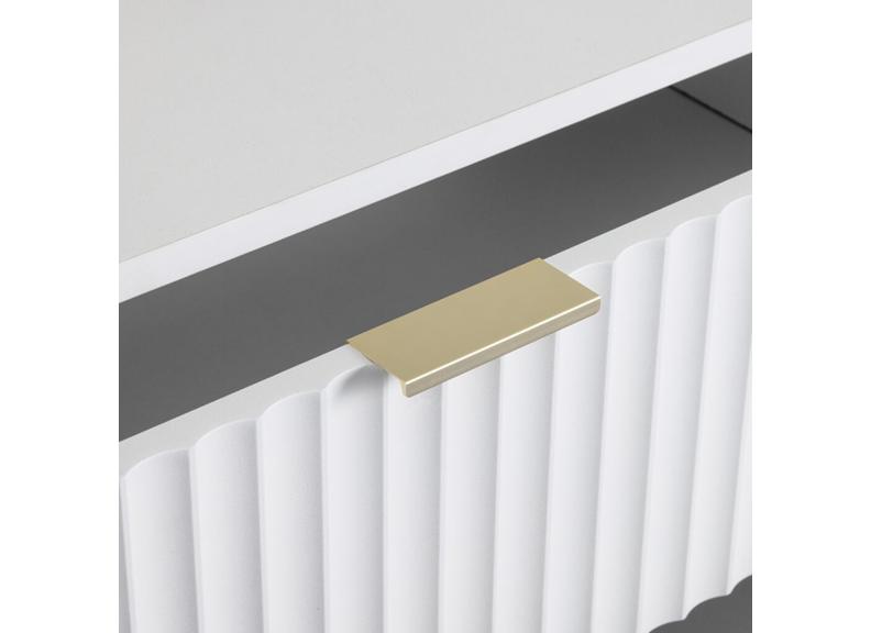 Miami White Three Drawer Bedroom Chest – White Bedroom Storage With Gold Legs – Modern Bedside Furniture