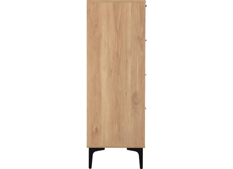 Miami Oak 2+3 Drawer Bedroom Chest – Oak Effect Bedroom Storage With Black Legs – Modern Bedside Furniture (Pre-Order Only)