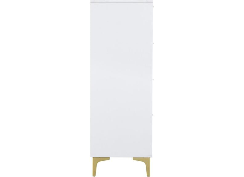 Miami White 2+3 Drawer Bedroom Chest – White Bedroom Storage With Gold Legs – Modern Bedside Furniture