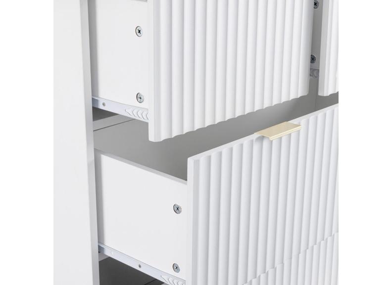Miami White 2+3 Drawer Bedroom Chest – White Bedroom Storage With Gold Legs – Modern Bedside Furniture