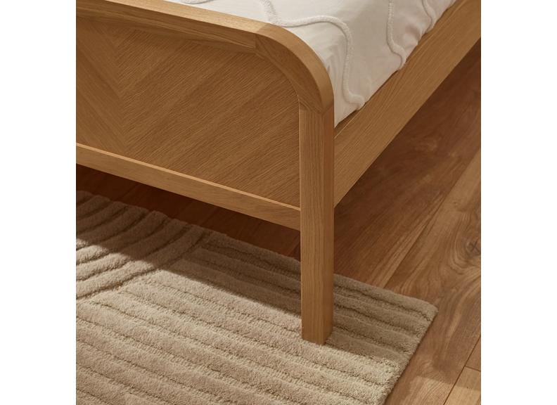 Milo Chevron Oak Bed - chevron base - 1