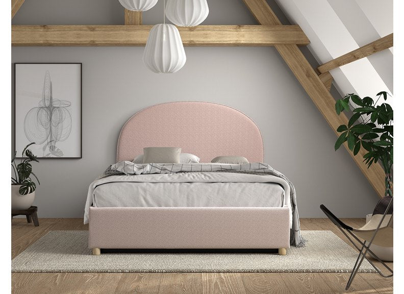 Moon Pink Ottoman Bed - closed