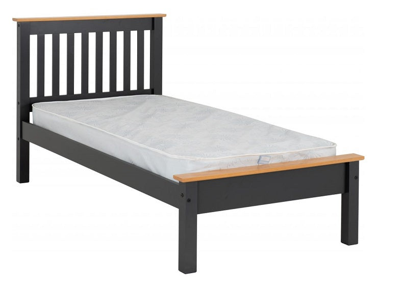 Monaco Grey & Oak 3 ft Low Foot Bed - 1