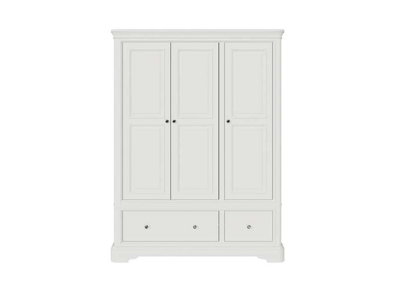 Mabel Bone Three Door Wardrobe - front