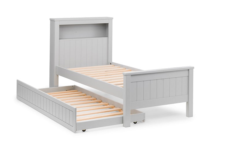 Maine Dove Grey Bookcase Bed With Underbed - bases