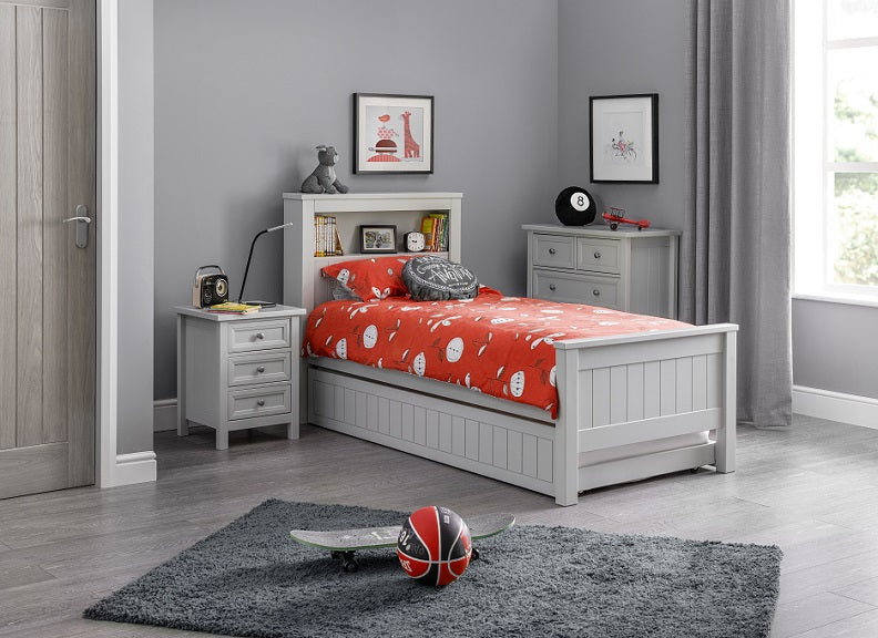 Maine Dove Grey Bookcase Bed With Underbed Only - closed