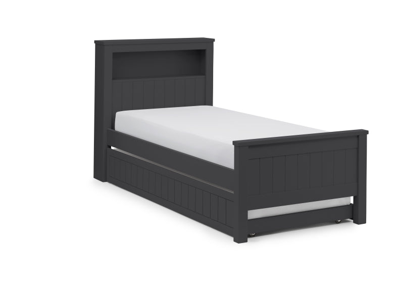 Maine Anthracite Bookcase Bed With Under Bed - closed