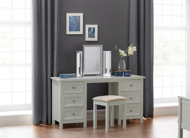 Maine Dove Grey Bedroom Vanity Set - complete