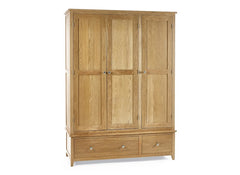 Mallory Oak Triple Wardrobe - c/o