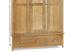 Mallory Oak Triple Wardrobe - detail