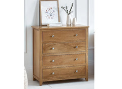 Mallory Oak Four Drawer Chest - room - c/o