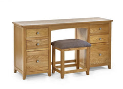 Mallory Twin Pedestal Dressing Table W/Stool - c/o