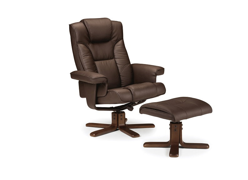 Malmo Brown Swivel Recliner - 1