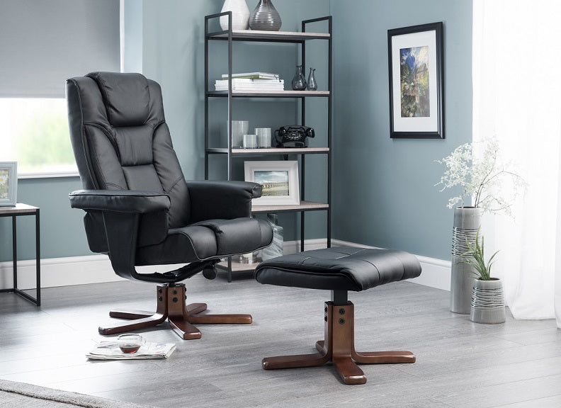 Malmo Swivel & Recline Chairs W/Footstool