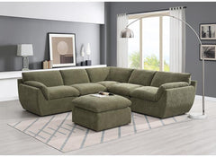 Malton Green Fabric Ottoman Stool – Luxury Footstool & Contemporary Lounge Sofa Accessory (Pre-Order Only)
