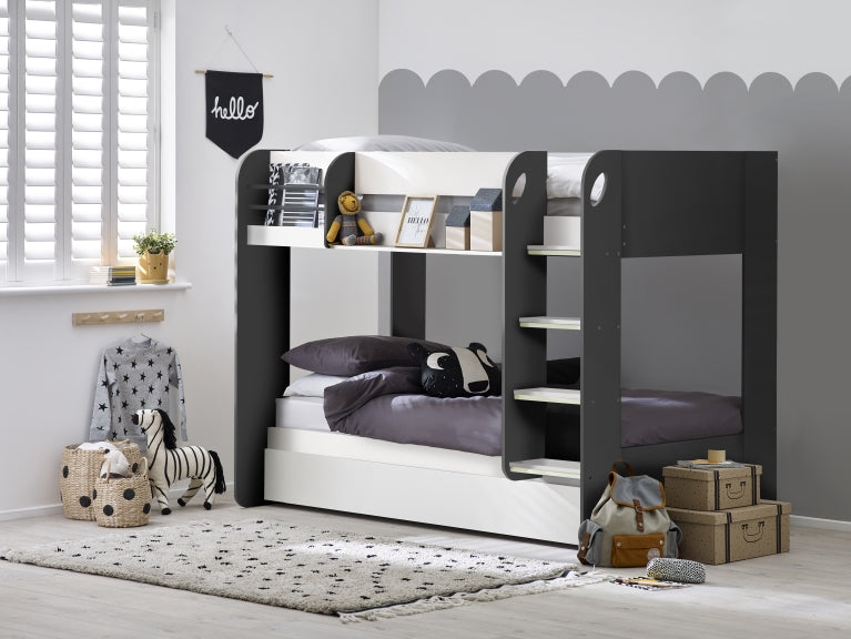 Mars Charcoal & White Bunk Bed - room