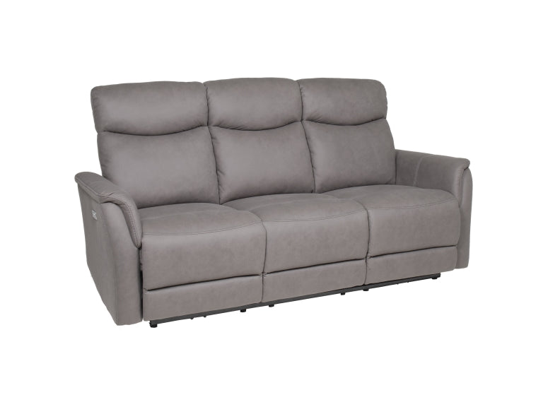 Mortimer Grey Powered Three Seat Sofa - 1