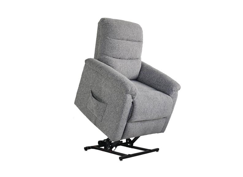 Millie Lift & Rise Dual Motor Armchair – Remote Controlled Recliner in Grey or Latte Woven Fabric