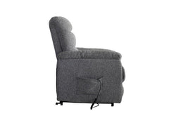 Millie Lift & Rise Dual Motor Armchair – Remote Controlled Recliner in Grey or Latte Woven Fabric