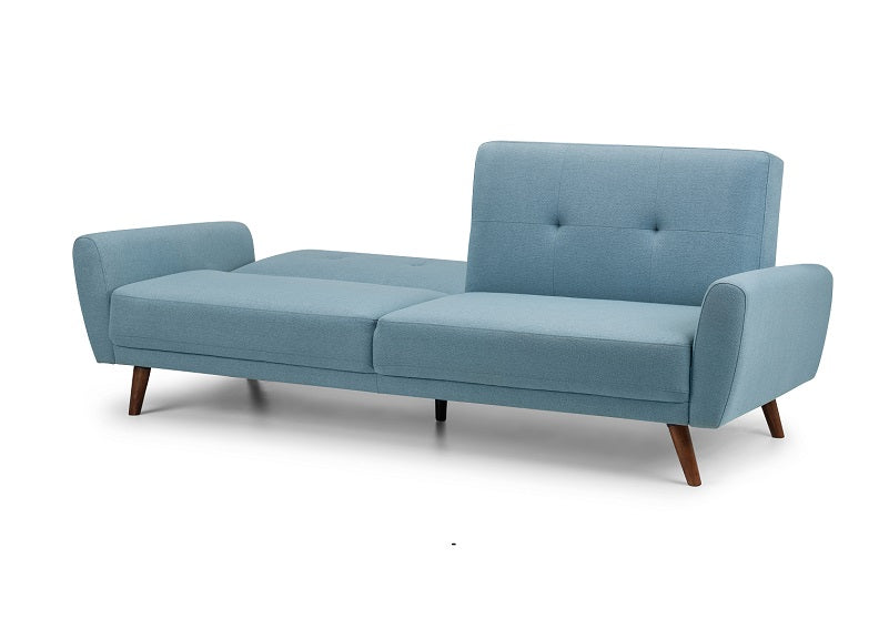 Monza Blue Linen Sofa Bed - split back