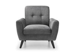 Monza Grey Velvet Armchair