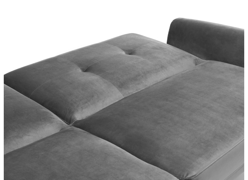 Monza Grey velvet Sofa Bed - detail - open