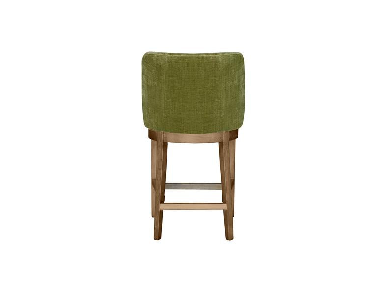 Massimo Counter Stools –  Green Or Latte Fabric Finish | Modern Solid Oak/Fabric Dining Stools