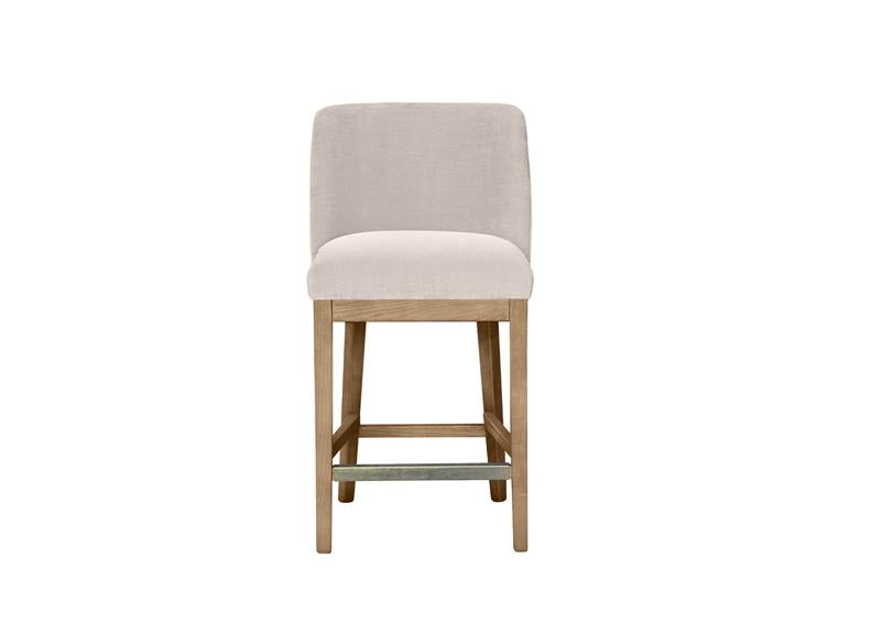 Massimo Counter Stools –  Green Or Latte Fabric Finish | Modern Solid Oak/Fabric Dining Stools