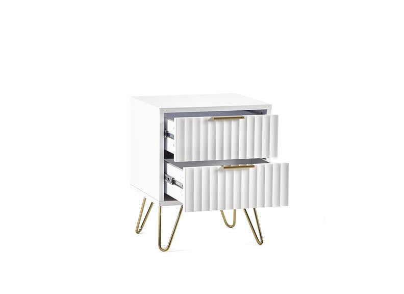 Murano White Bedside - open