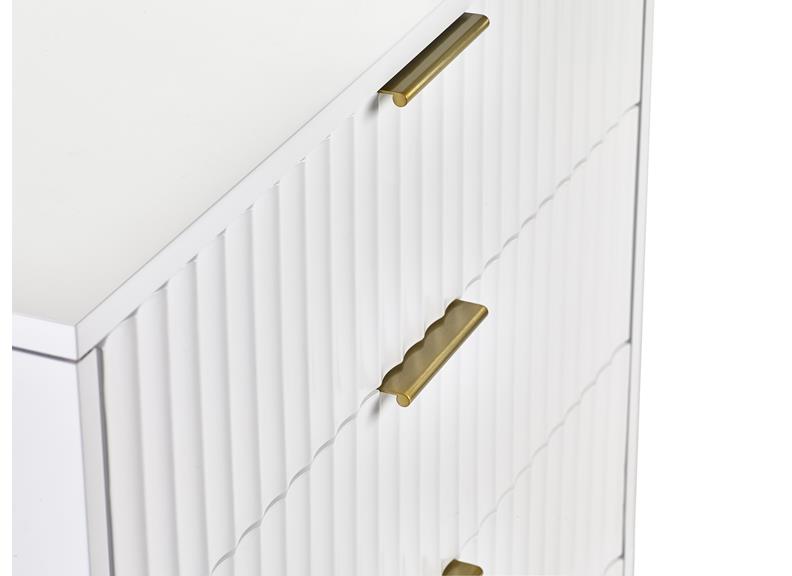 Murano White 5 Drawer Chest - detail