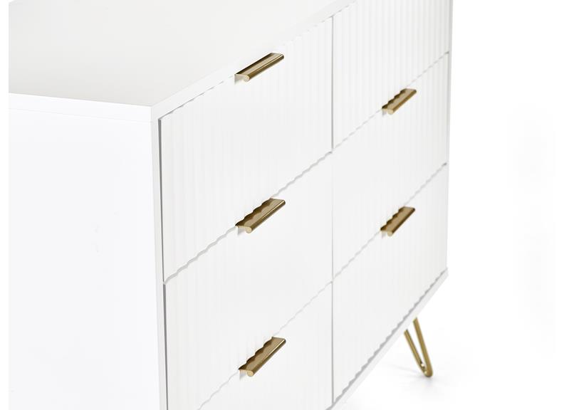 Murano White Wide Chest - detail