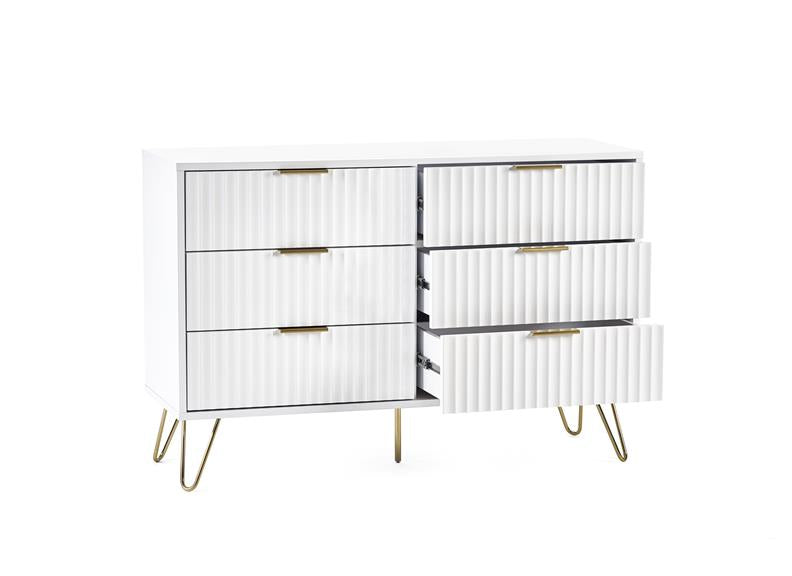 Murano White Wide Chest - open