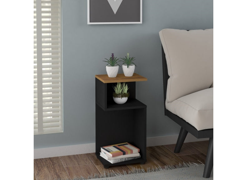 Naples Black/Pine Plant Stand Table - room