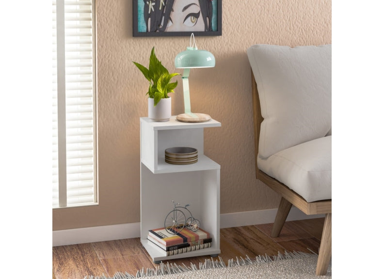 Naples White Plant Stand Table - room