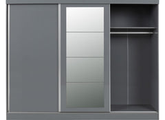 Nevada Grey Gloss Three Sliding Door Wardrobe - interior