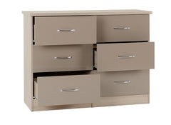 Nevada Oyster Six Drawer Chest - open