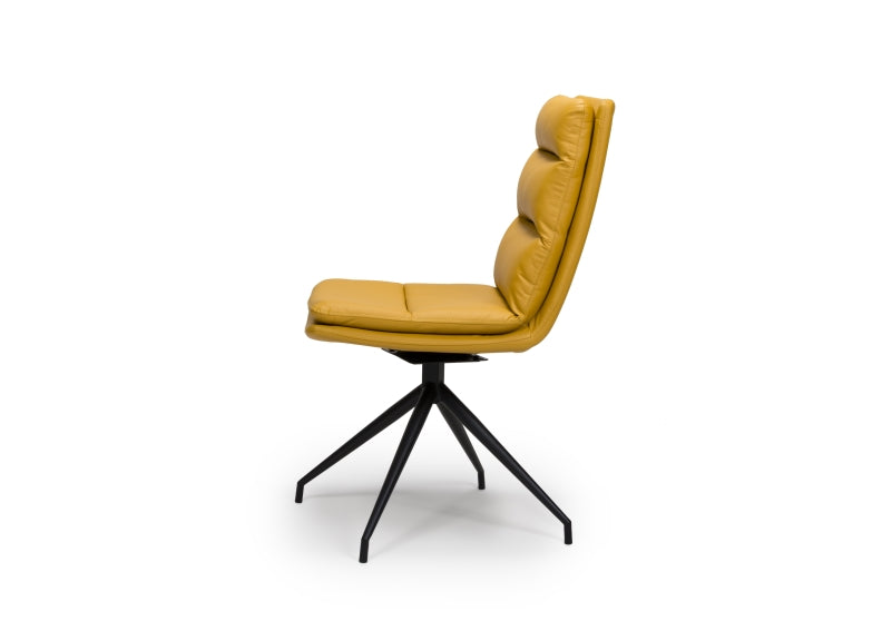 Nobo Ochre Chair W/Black Metal Base - side